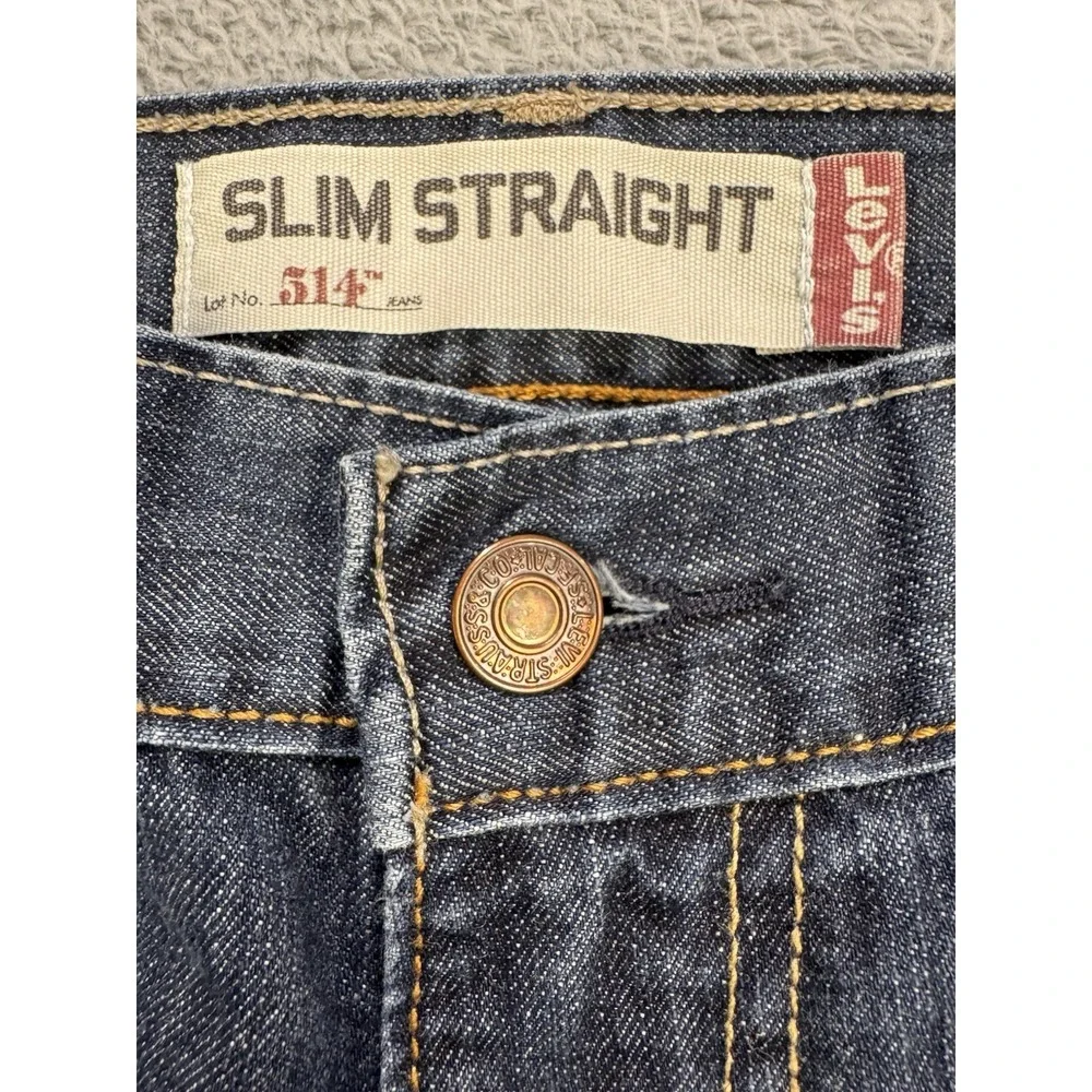 Levis‎ 514 Jeans Men 30x32 Blue Slim Straight Distressed Whisker Denim